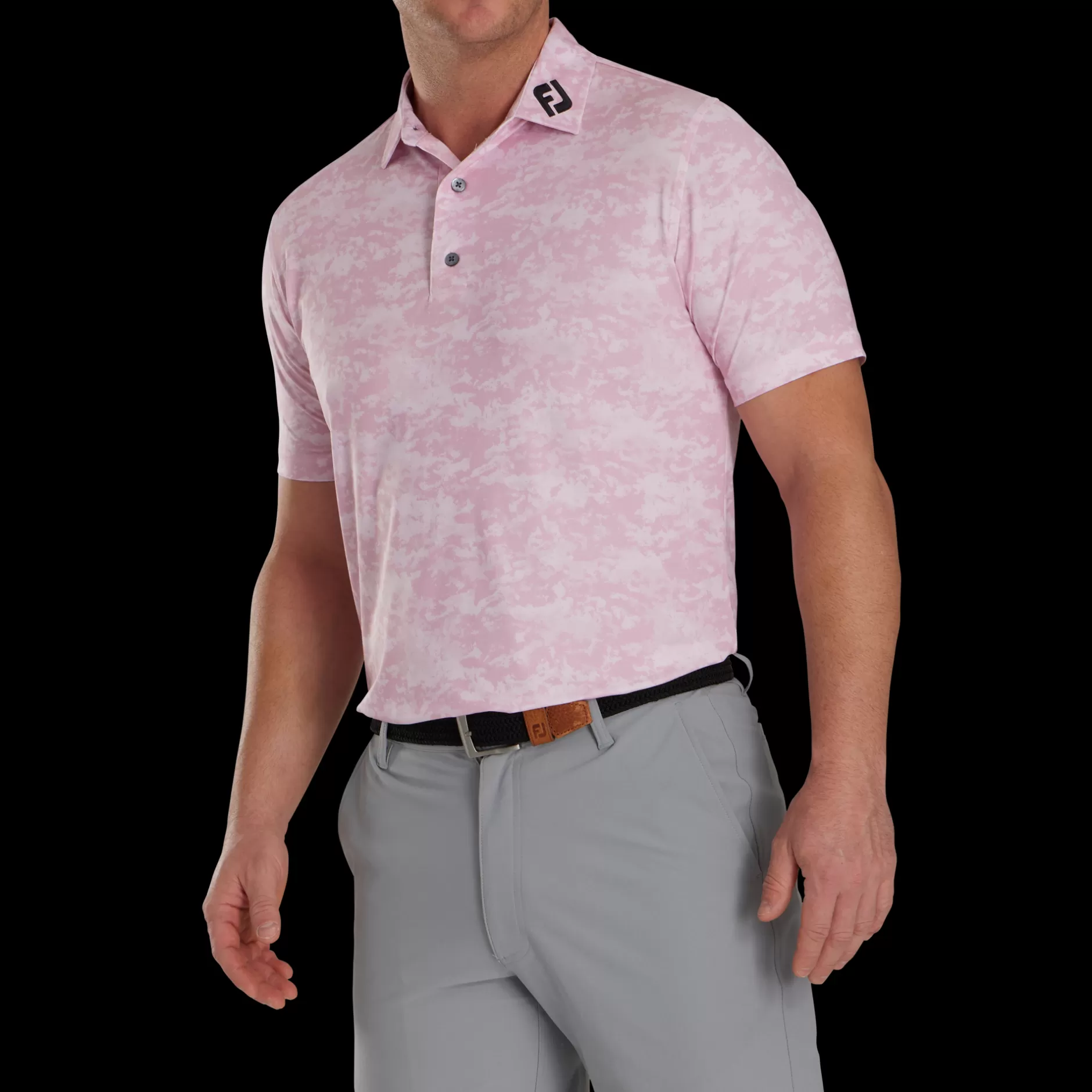 Store Athletic Fit Cloud Camo Lisle - FJ Tour Collar Shirts