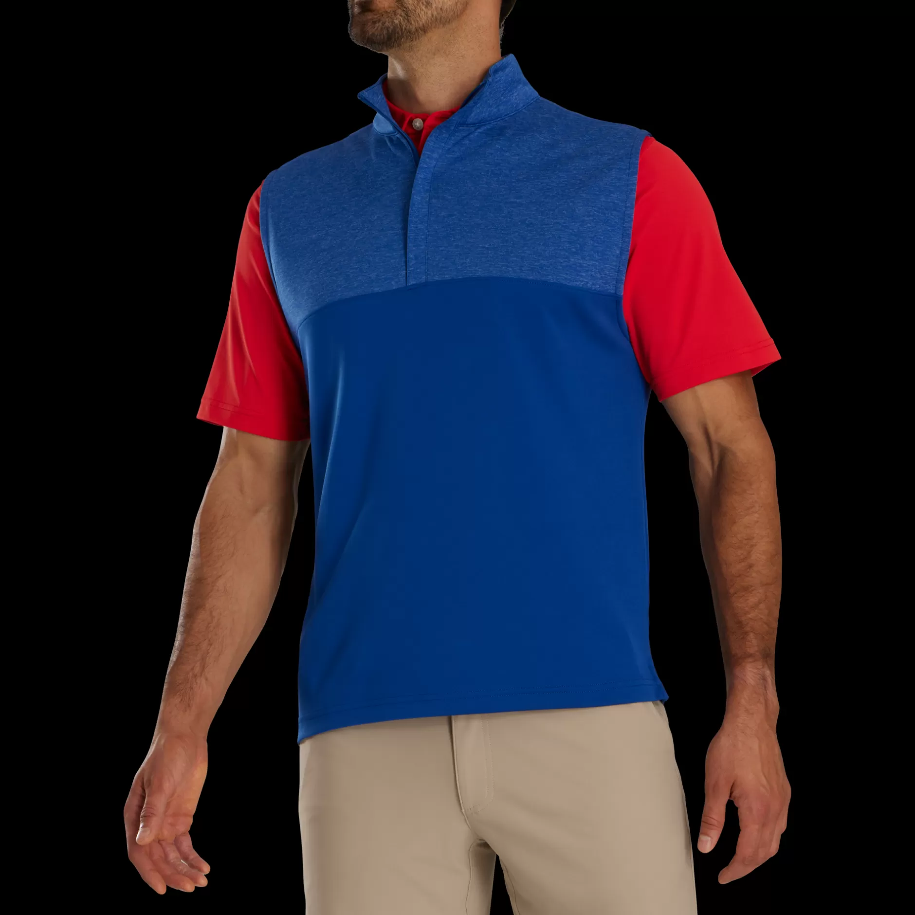 New Heather Yoke Half-Zip Vest Base / Mid-Layers